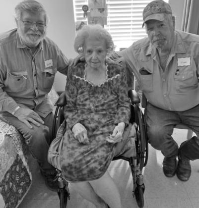 Ms. Afflerbach celebrated her 101st birthday with sons Ronald, left and Gerald, right.