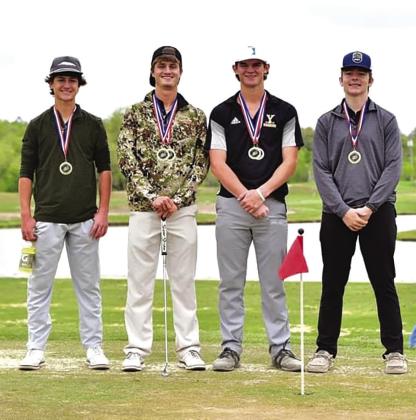 Wildcat players pose with their medals from the Karnes County Tournament. Kolton Eckhardt, Dalton Eckhardt, Cameron Willis, Connor Saunders. CONTRIBUTED PHOTO
