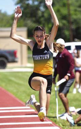 Kitty Kat freshman Claire Person placed 3rd in the Triple Jump and advanced to area. CONTRIBUTED PHOTO