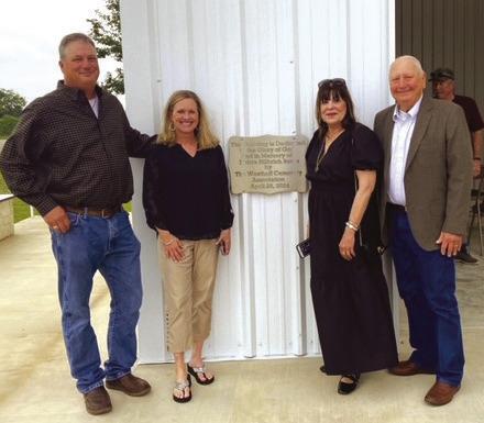 Family members of Debra Baros at the Blessing and Dedication of the Chapel: (L to R) son, Kendrick Baros; daughter-in-Law, Stacy Baros; sister, Jacque Moore; and husband, David Baros.