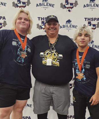 Pictured: Hunter Hall, Coach Mata, and Johnathon Guerrero posing with medals. CONTRIBUTED PHOTO