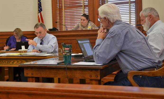 County Judge Daryl Fowler and commissioners discuss agenda items Monday, Nov. 28. 