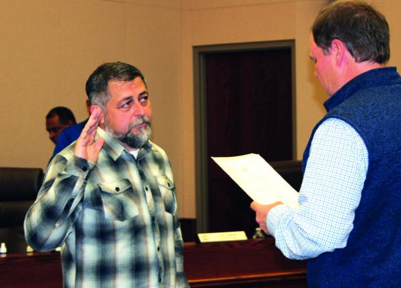 ShaNon Henson takes the oath of office for Cuero City Council District 1. (Staff photo)