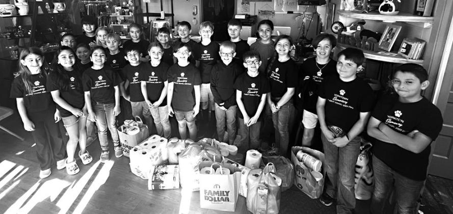 Yorktown Elementary student council recently donated supplies to SNYPD (Spay Neuter Your Pet DeWitt). CONTRIBUTED PHOTOS