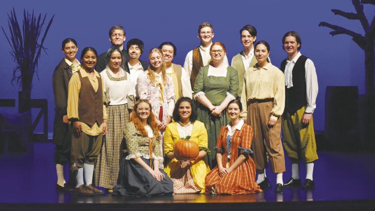 Cuero High School One Act Play members pictured from left, front row, Abbi Page, Tessa Garza and Alexis Haun, Middle row from left, Jaclyn Pena, Kendall Helms, Allison Zengerle, Hallie Bonewald, John Anderson, Landri Dyer and Izzy Lester. Back row from left, Hannah Sweatman, Chris Meyer, Colton Suter, Tanner Fuchs and TC Simon. Not pictured are Bailey Tweedle, stage manager; Hannah Hanley, asst. stage manager; Elizabeth Noblett, backstage; Nadia Guerrero, sound and Hayden Nichols, lights.
