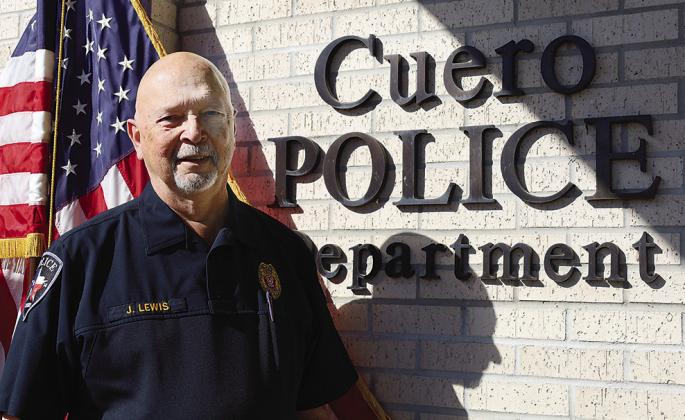 Jay Lewis will be retiring from the Cuero Police Department at the end of this month after 50 years in law enforcement. PHOTO BY SONYA TIMPONE/THE CUERO RECORD