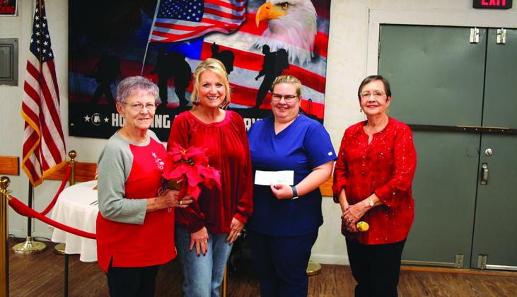 The Yorktown EMS accepted a donation from The Ladies Auxiliary, represented by Heather Menn and Rachel Robinson. CONTRIBUTED PHOTO