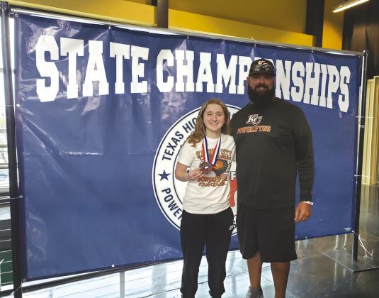Madison Gwosdz pictured here with Coach Bobby Perez. CONTRIBUTED PHOTO