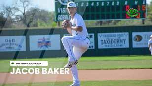 Cueros’ Jacob Baker has been selected as first team relief pitcher on the Blue Bell/Sports Writer Association Class 4A All-State Team.
