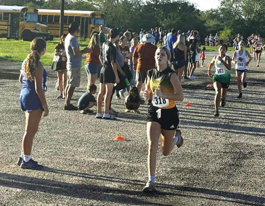 Yorktown senior Kendyll Sinast placed 34th in the Varsity Girls division at the Goliad Invitational Meet. CONTRIBUTED PHOTO