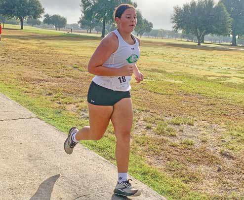 Mia Salazar during her run at the Yoakum cross country meet.