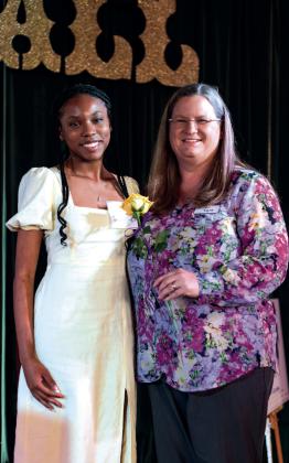 Mikhayla Stafford-Bedford, a 12th grader at Yoakum High School honored Dr. Jennifer Voges, Yoakum High School Band Director.