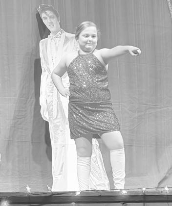 Sadie Schustereit performed at the Hermann Son’s School of Dance Spring Recital at the Yorktown High School Auditorium on Saturday, April 29. As part of the Cool Cats troop, she danced to several of Elvis Presley’s’ greatest hits. Sadie is the daughter of Roger and Kristin Schustereit and attends second grade at Westhoff Elementary. CONTRIBUTED PHOTO