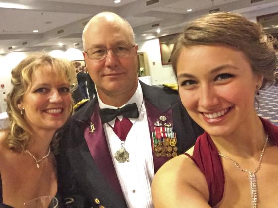 At the Regional Health Command Europe Christmas Ball with his wife Deanna and daughter Kara, Ramstein Air Force Base, Germany - December 2015