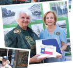 Top photos: Congressman Michael Cloud and State Representative Geanie Morrison presented Cuero Mayor Sara Post Meyer with U.S. and Texas flags. PHOTOS BY SONYA TIMPONE/ THE CUERO RECORD