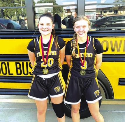 Kitty Kat 8th Graders Evelyn Merks (left) and Palyn Koopmann (right) were named to the Pettus JH Tournament All-Tournament Team. CONTRIBUTED PHOTO