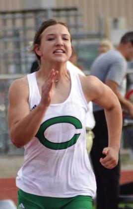 Ella Jander competed in the 100 meter dash in Palacious.